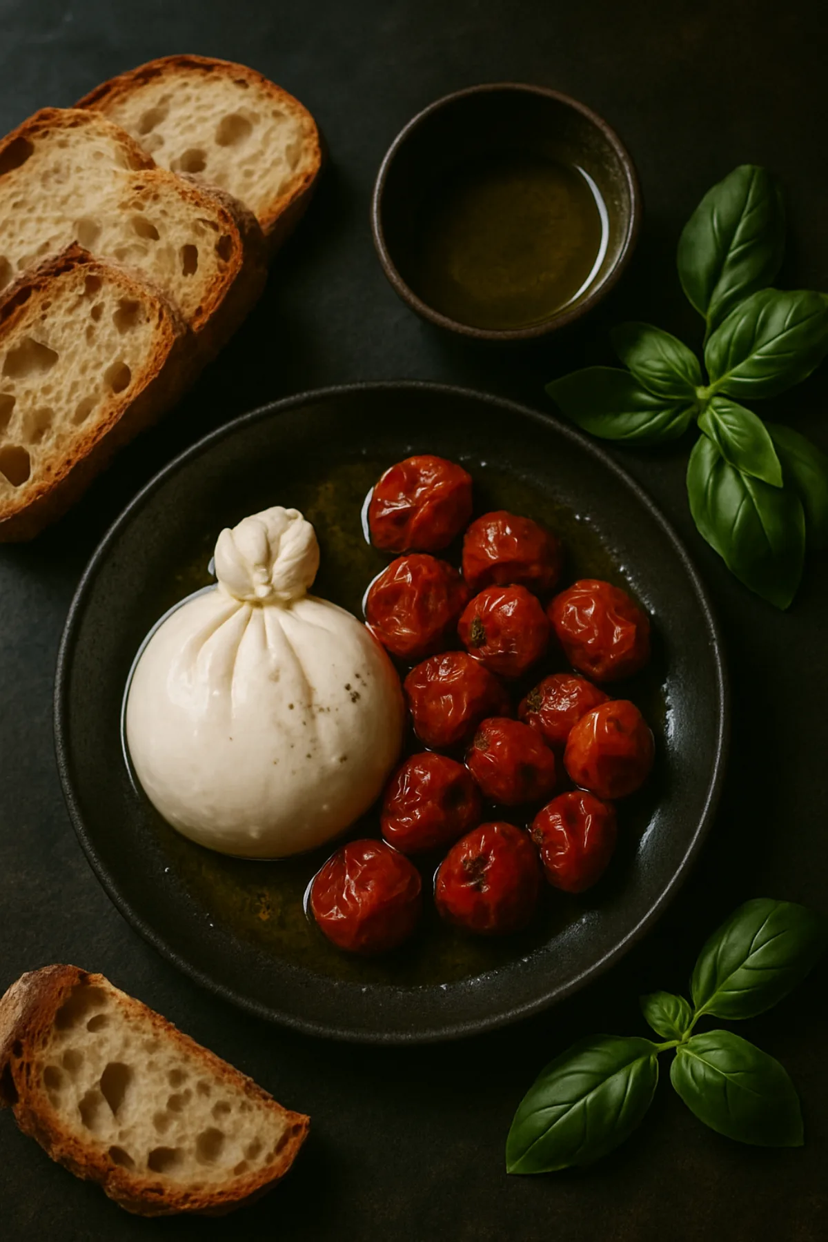Antipasti mit Burrata und Ofentomaten